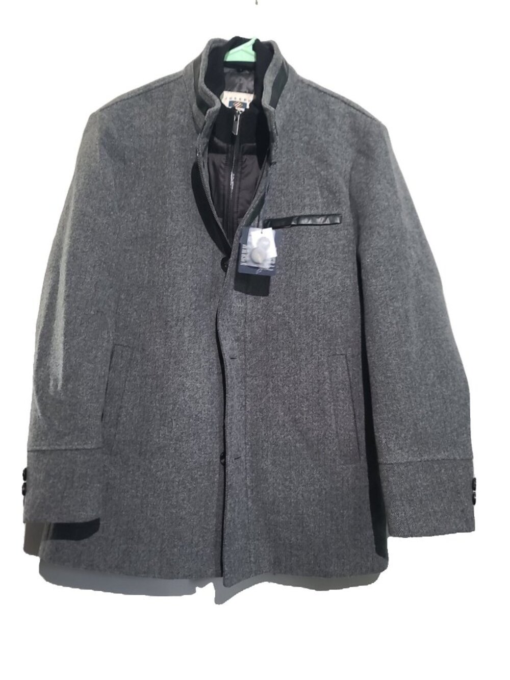 Joseph Abboud Gray Wool Blend Coat Removable Vest XL NWT Regular